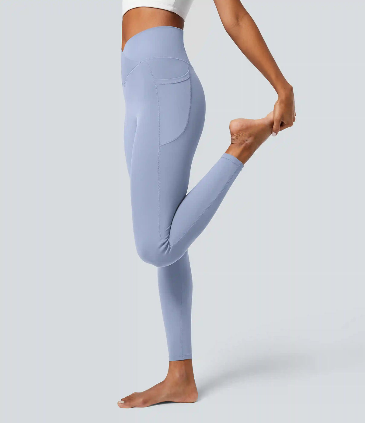 SoftlyZero™ Crossover Pocket Plain Leggings