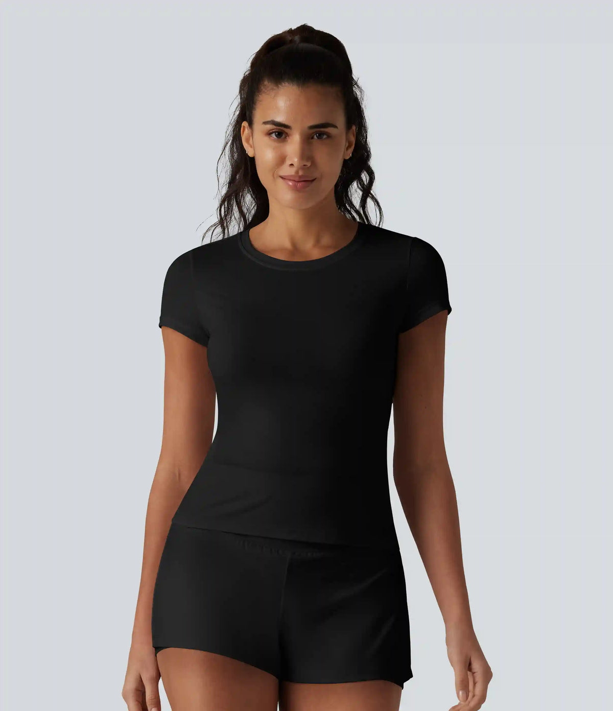 Round Neck Short Sleeve InstantCool Running Sports Top with Pockets-UPF50+