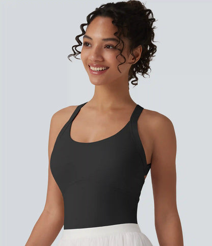 SoftlyZero™ Airy Twisted Backless Adjustable Buckle U-Neck Sleeveless Built-in Bra InstantCool Casual Bodysuit