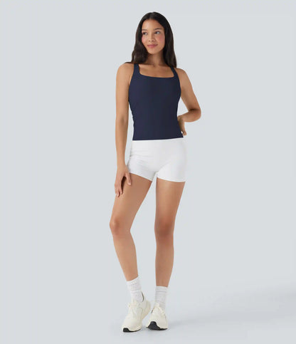 SoftlyZero™ Airy Square Neck Cropped InstantCool Running Tank Top-Longer Length