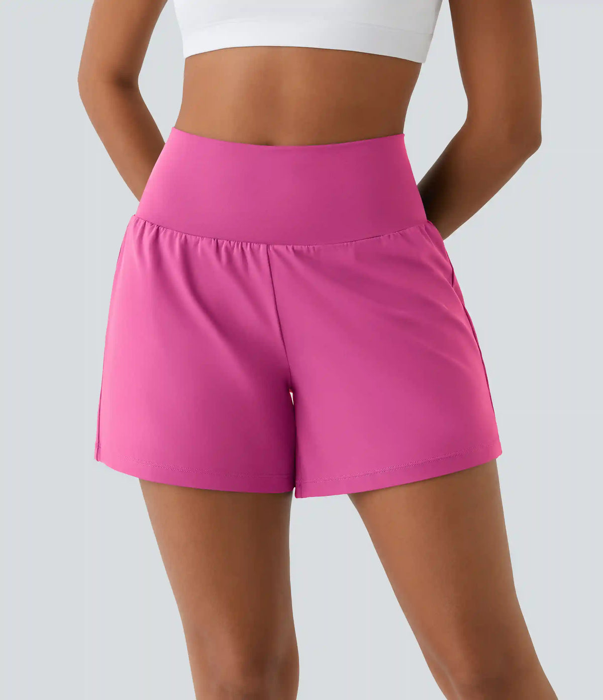 SoftlyZero™ Airy Super High Waisted 2-in-1 InstantCool Yoga Shorts 5'' with Pockets-Longer Length