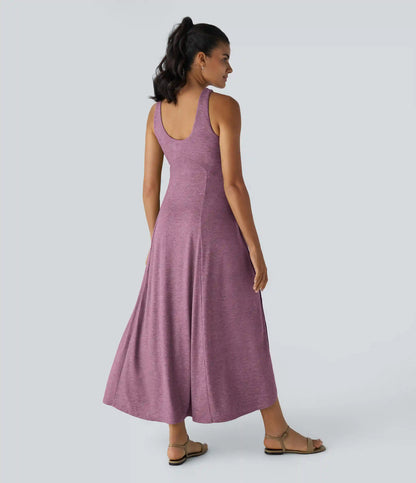 U Neck Flowy Maxi Casual Tank Dress