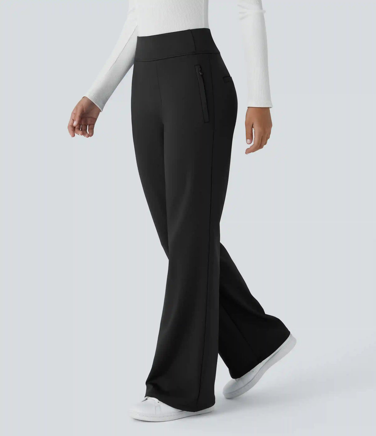 Halara Flex™ DayStretch Mid Rise Side Zipper Pocket Work Flare Pants