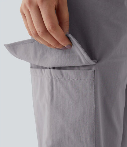 Mid Rise Drawstring Pocket Casual Cargo Joggers