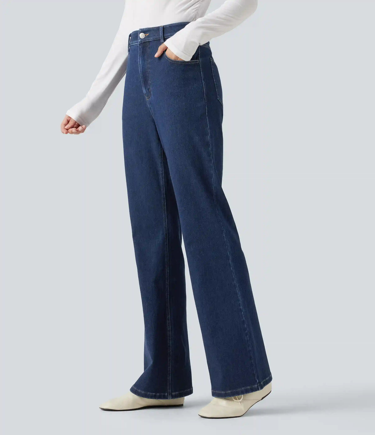 Halara Flex™ High Waisted Flare Casual Jeans with Pockets