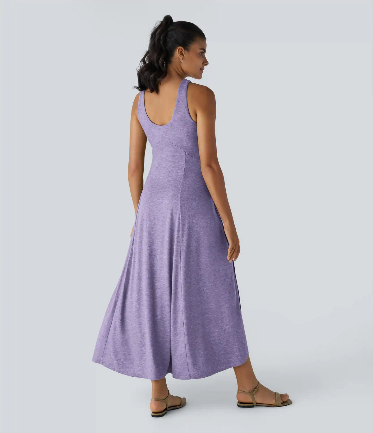 U Neck Flowy Maxi Casual Tank Dress