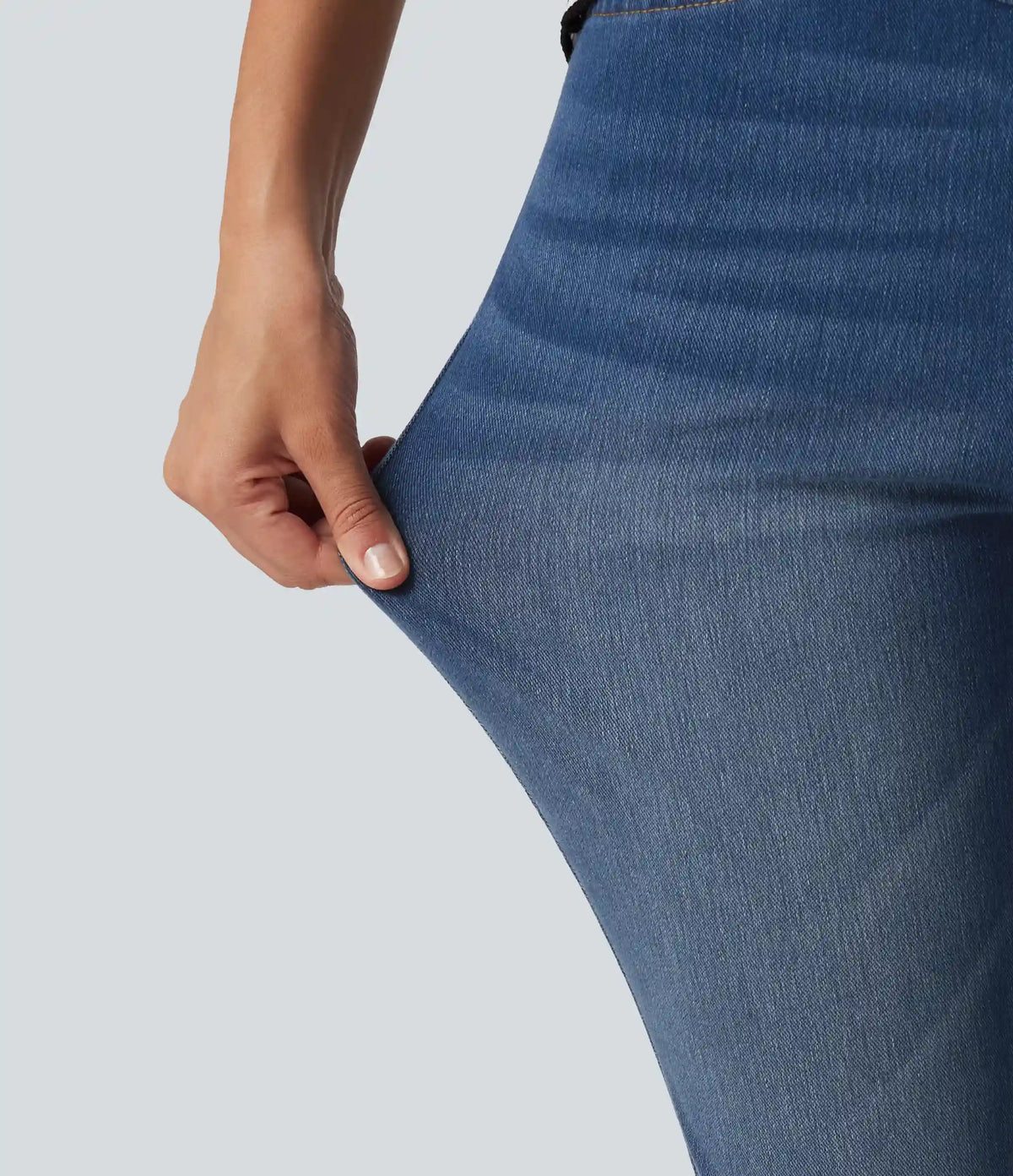 Halara Flex™ High Waisted Split Capri Casual Slim Jeans with Pockets