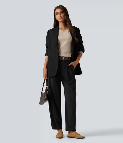 High Waisted Tapered Work Pants with Pockets