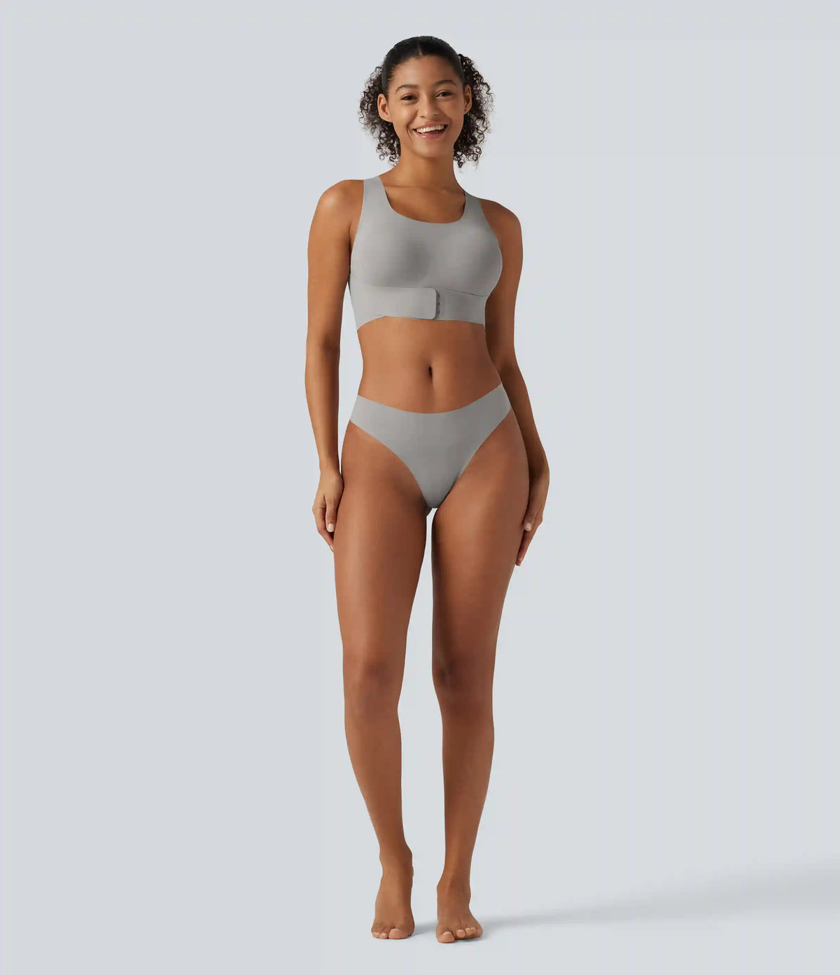 U Neck Crisscross Casual Bralette with Built-in Bra for B-DD Cups