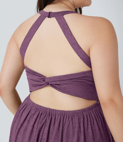 2-in-1 Plus Size Romper with Pockets-Easy Peezy Edition