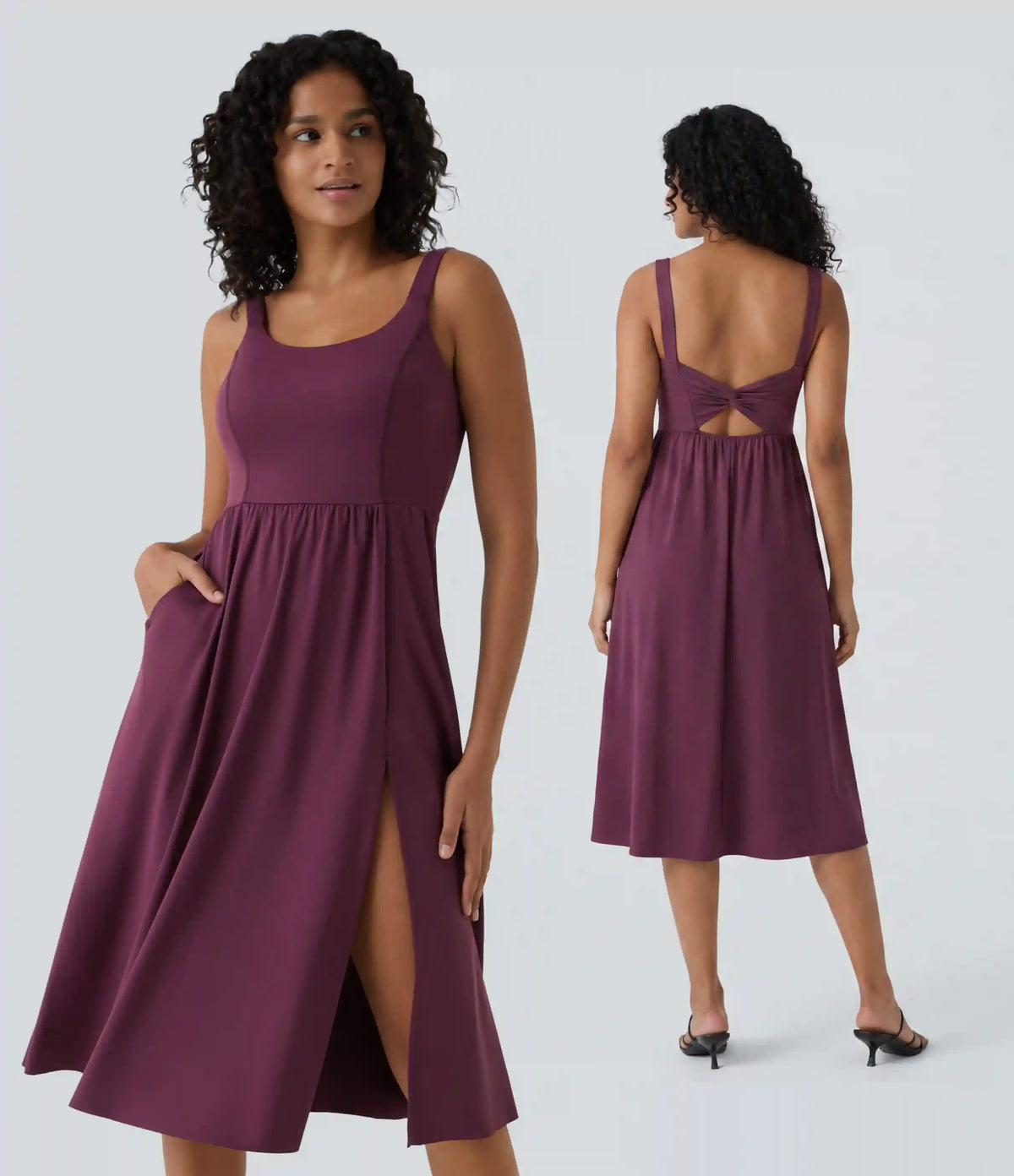 Padded Midi Casual Dress A-D Cups