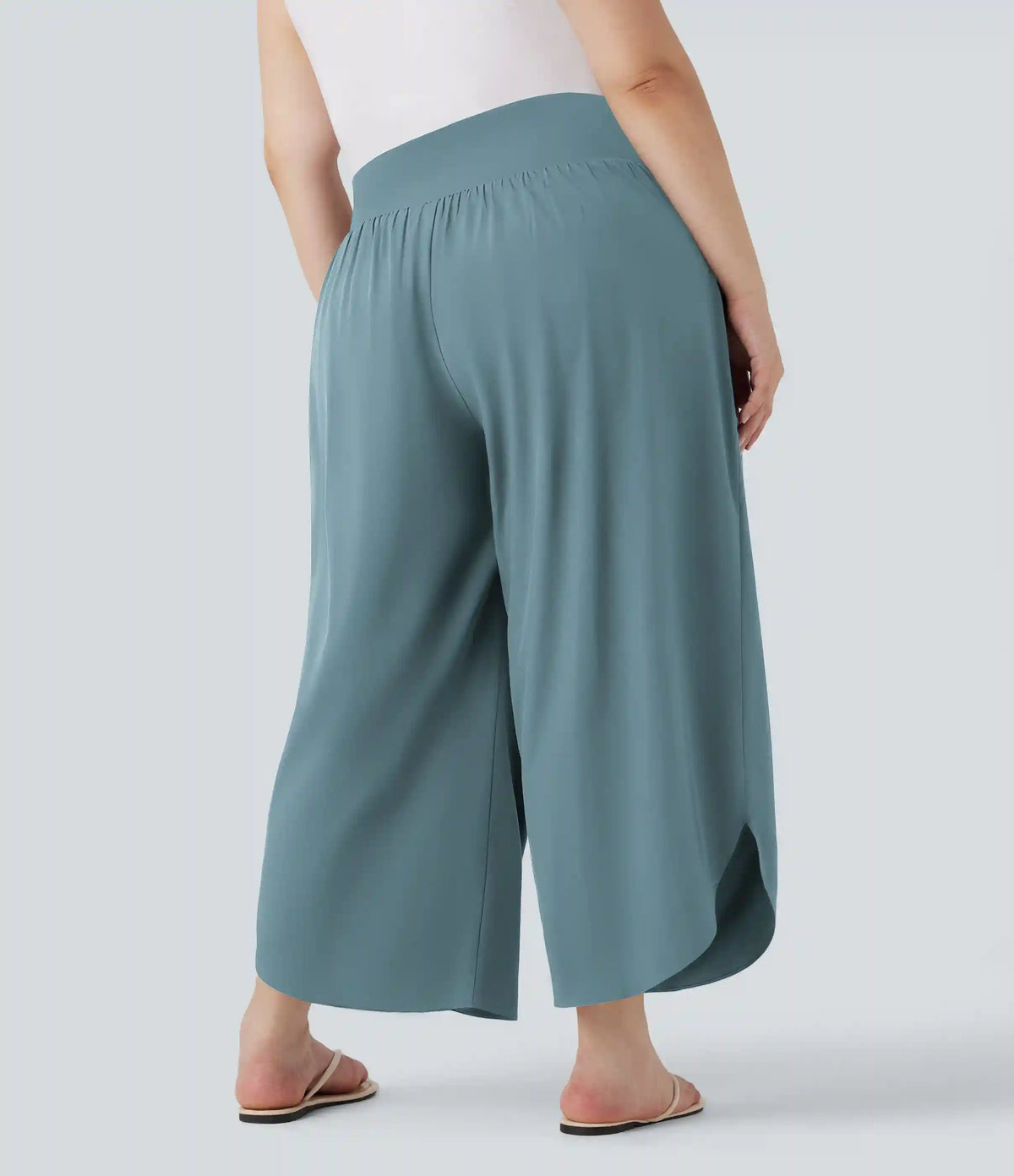 Plus Size Breezeful™ High Waisted Tummy Control Hem Quick Dry Pants with Pockets