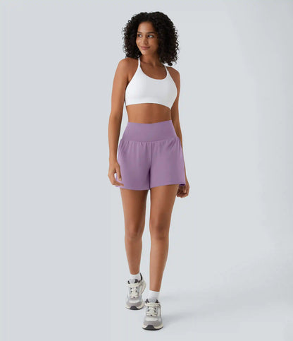 SoftlyZero™ Airy Super High Waisted 2-in-1 InstantCool Yoga Shorts 5'' with Pockets-Longer Length