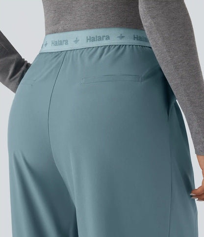 Breezeful™ High Waisted Wide Leg Quick Dry Work Pants with Pockets