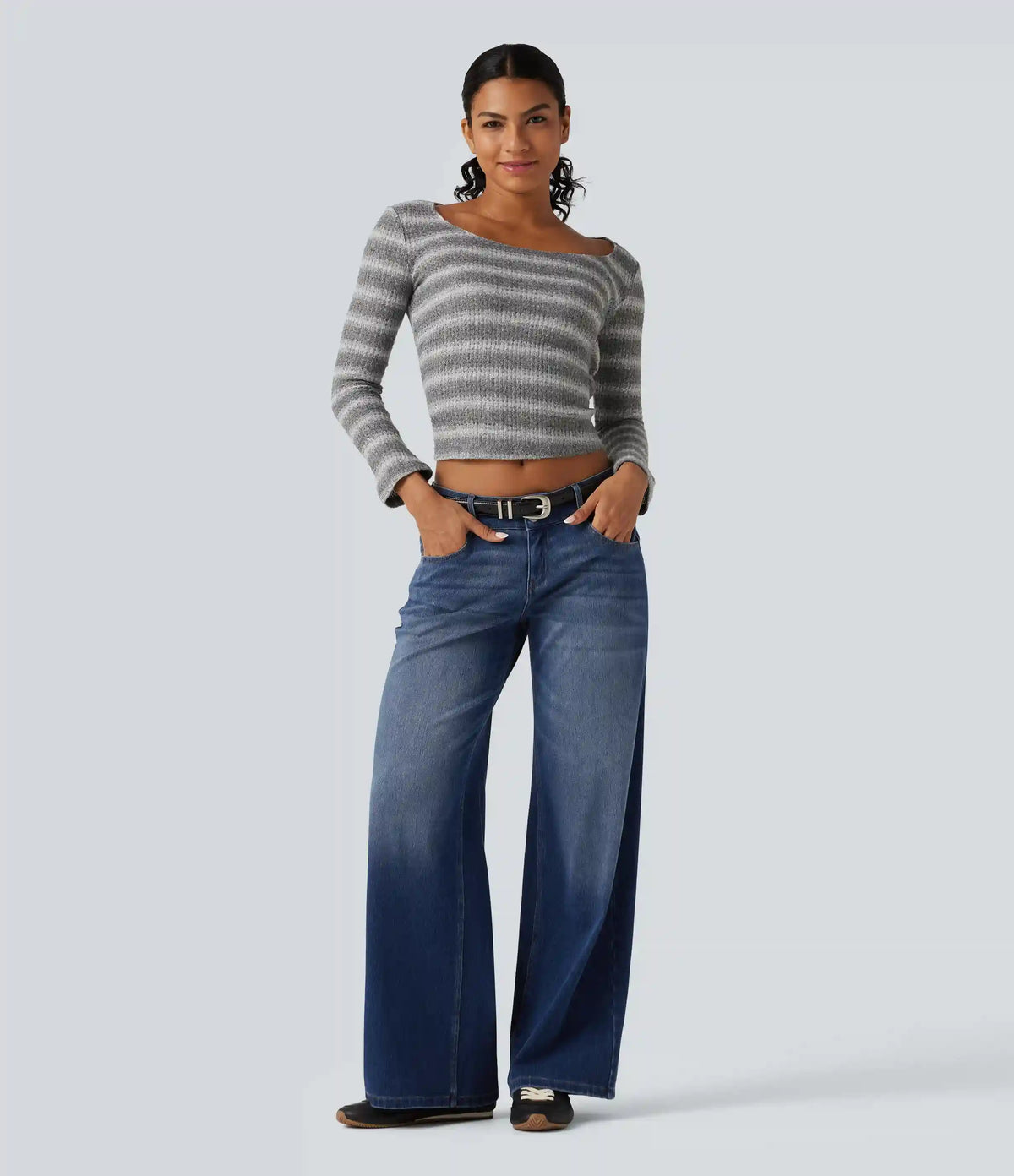 Halara Flex™ Low Rise Wide Leg Casual Jeans with Pockets