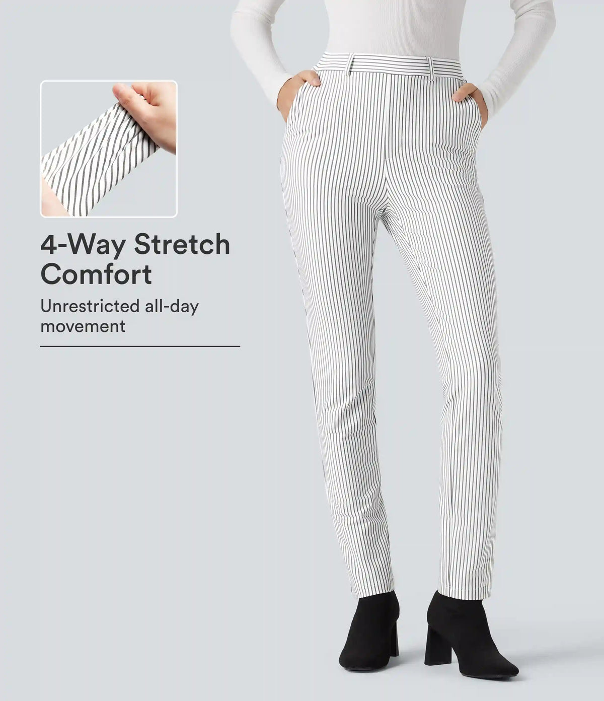 Halara Flex™ High Waisted Skinny Stripe Work Pants with Pockets