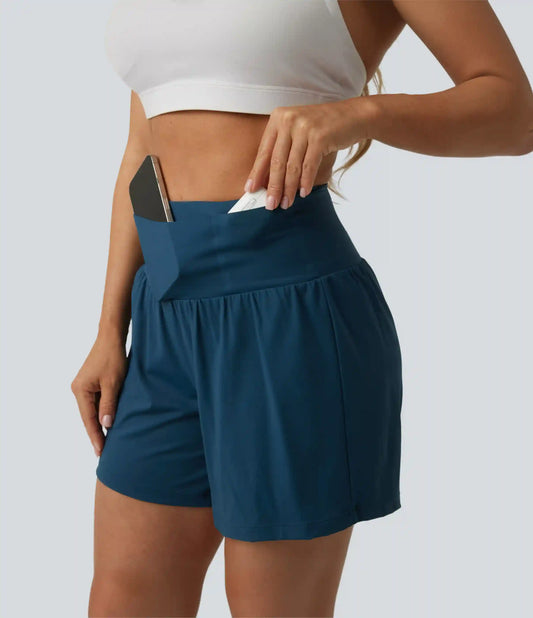Softlyzero™ Airy High Waisted Tummy Control 2-in-1 InstantCool Yoga Shorts 5'' with Pockets