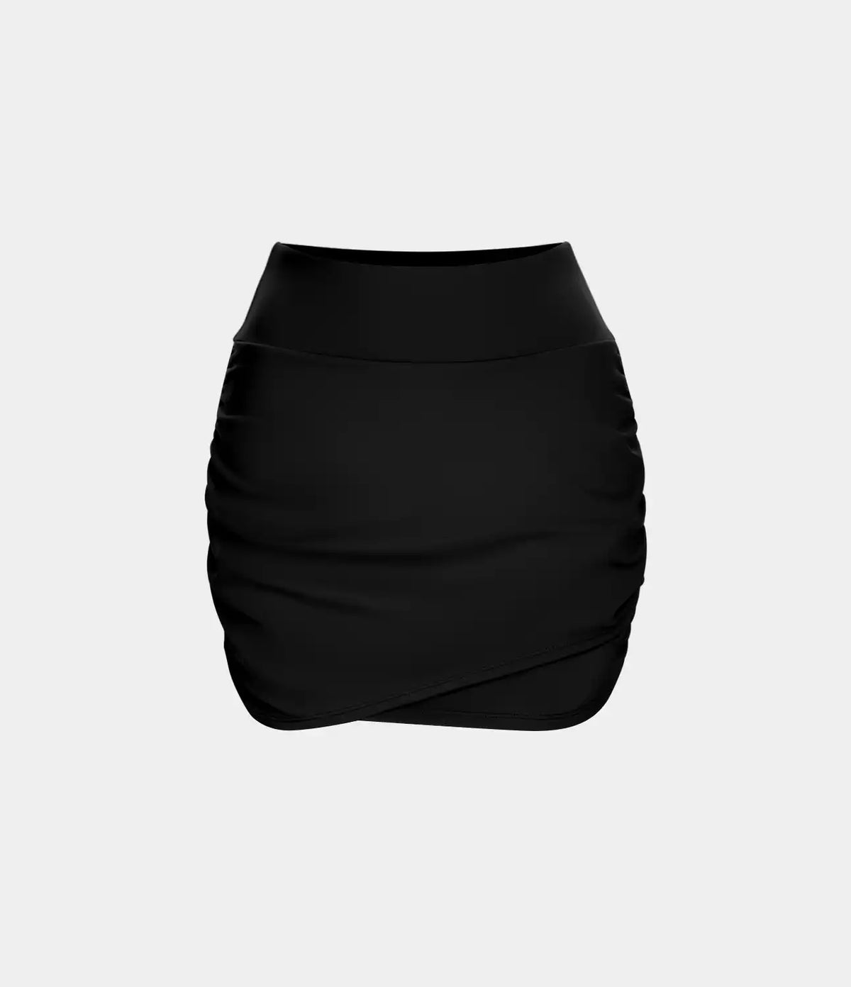 High Waisted Bodycon Pocket 2-in-1 Mini Ruched Casual Skirt